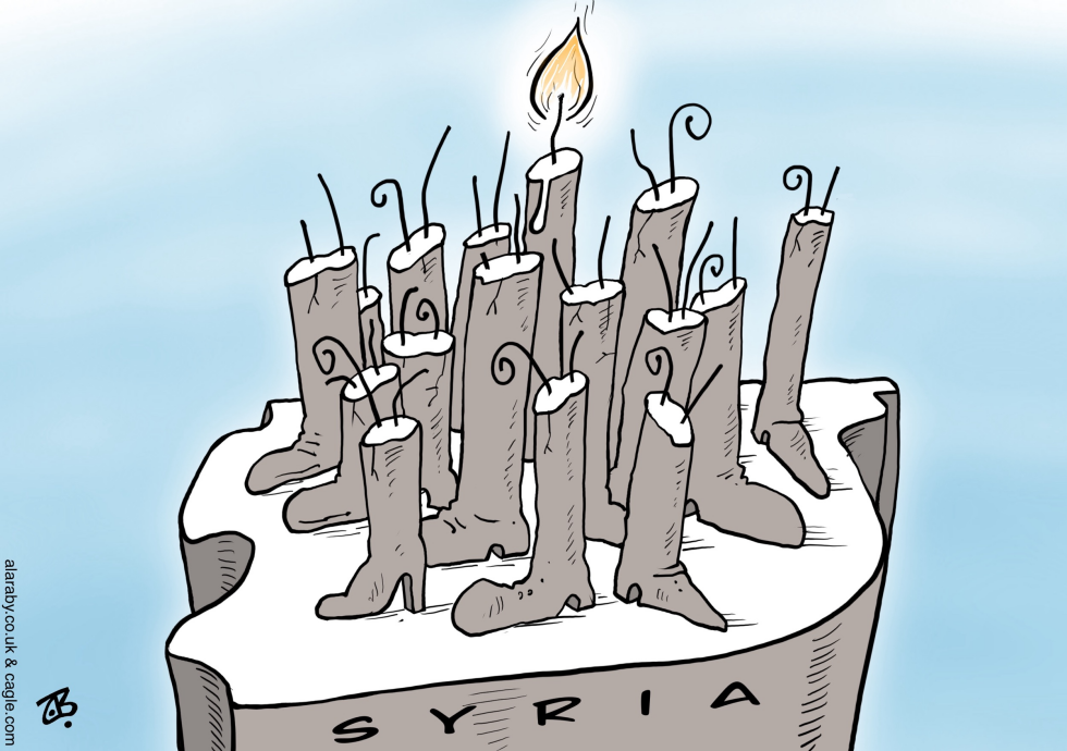 Hope Syria New Year Candle Dictator Boots