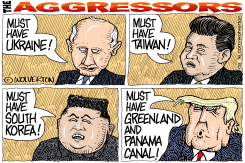 PUTIN, XI JINPING, KIM JONG UN, TRUMP AGGRESSORS by Monte Wolverton