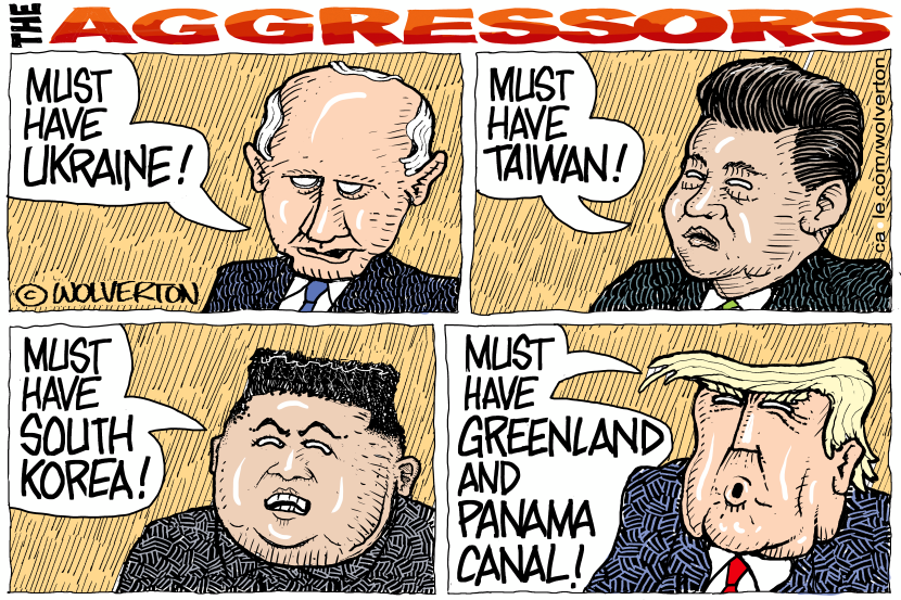 Putin, Xi Jinping, Kim Jong Un, Trump Aggressors