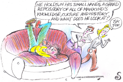 KID LOOKING AT TIK TOK by Randall Enos