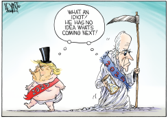 BABY NEW YEAR TRUMP AND FATHER TIME BIDEN by Christopher Weyant