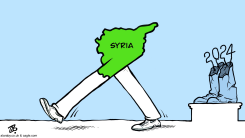 SYRIA NEW YEAR 2024 MAP DICTATOR ASSAD  by Emad Hajjaj