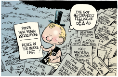 MIDDLE EAST PEACE RESOLUTION DEJA VU by Rick McKee