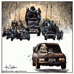 MAD MAX 2024 RUNS FROM AN APOCALYPTIC 2025 by Michael de Adder