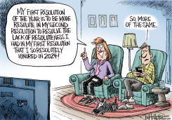 NEW YEARS RESOLUTIONS by Joe Heller