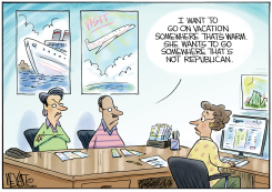 COUPLE CHOOSE VACATION  by Christopher Weyant