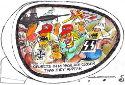 MAGA FIENDS REFLECTED IN REAR VIEW MIRROR by Randall Enos