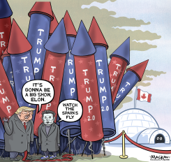 TRUMP FIREWORK HEAT THREATENS CANADIAN IGLOO by Graeme MacKay