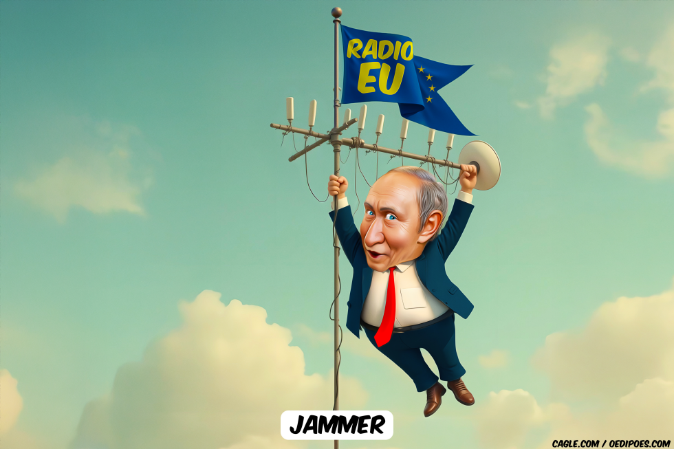Putin hangs in a transmitting antenna
