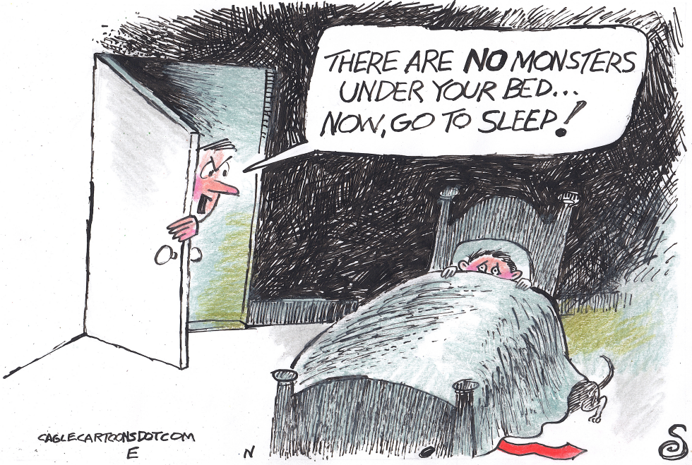 TRUMP UNDER KID'S BED