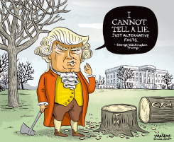 USA: DONALD TRUMP CHOPS THE TRUTH TREE by Graeme MacKay