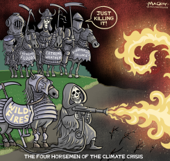 WILDFIRES LEAD FOUR HORSEMEN OF THE CLIMATE CRISIS by Graeme MacKay