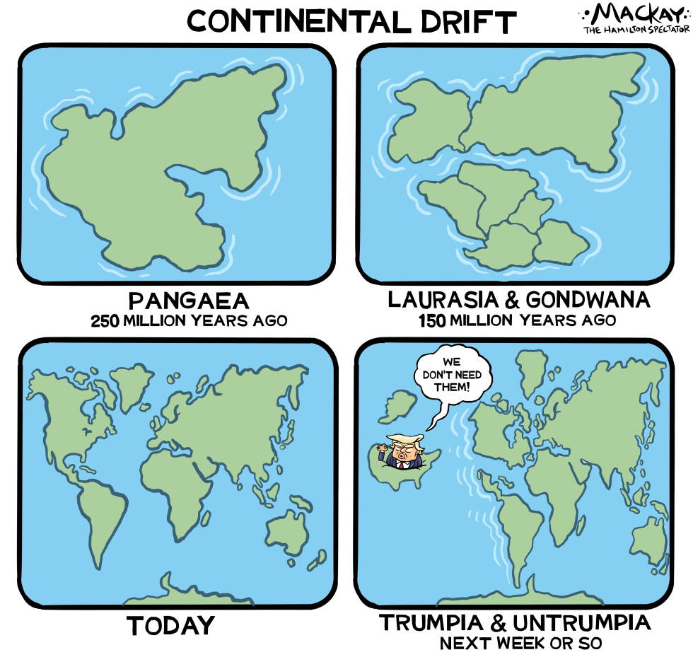 Trump isolationism causes continental drift