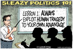 TEACHING POLITICIANS TO EXPLOIT HUMAN TRAGEDY by Monte Wolverton