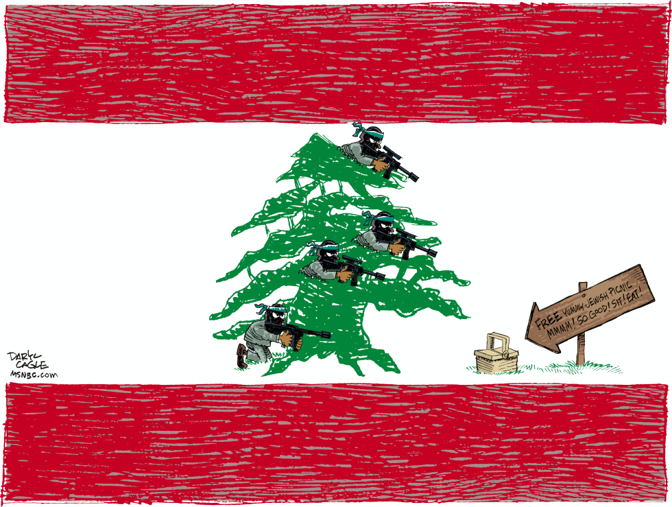  LEBANON FLAG AMBUSH  by Daryl Cagle