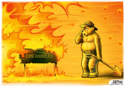 LA WILDFIRES RAGE ON by R.J. Matson