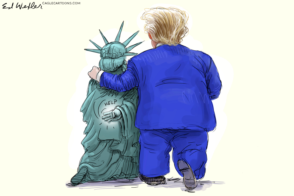 Statue of Liberty Universal Help Hand Signal