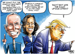 TRUMP HALF-MAST FLAGS FOR INAUGURATION by Dave Whamond