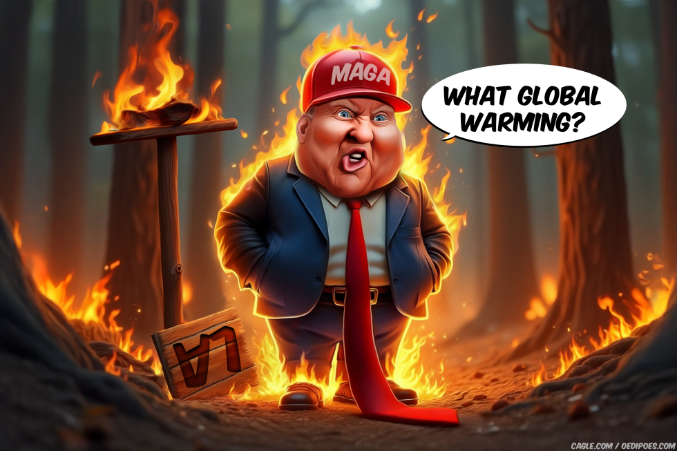 Donald Trump on fire