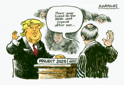 TRUMP SWEARING IN by Jimmy Margulies