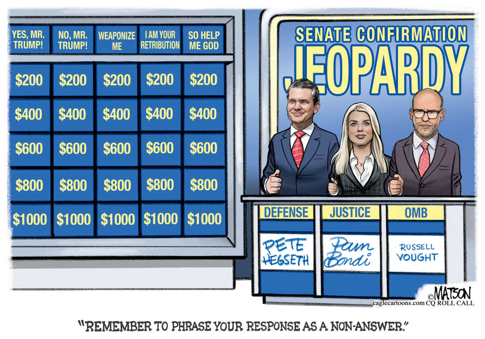 Trump Nominees Play Senate Confirmation Jeopardy