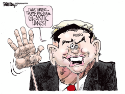 RUBIO AND GIGANTIC HANDS by Bill Day