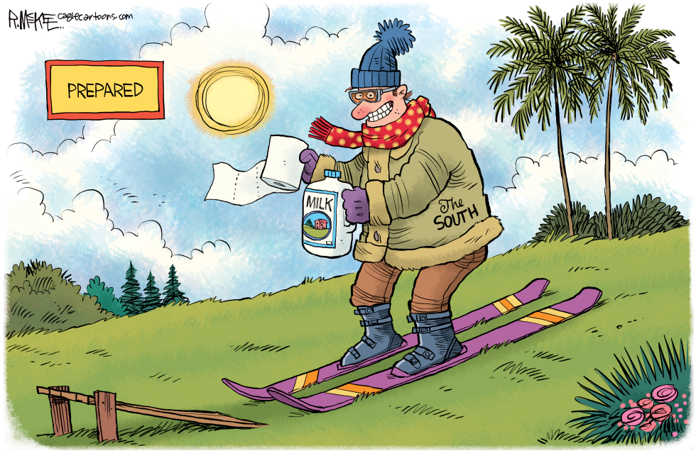 #2 THE SOUTH PREPARED FOR SNOW by Rick McKee