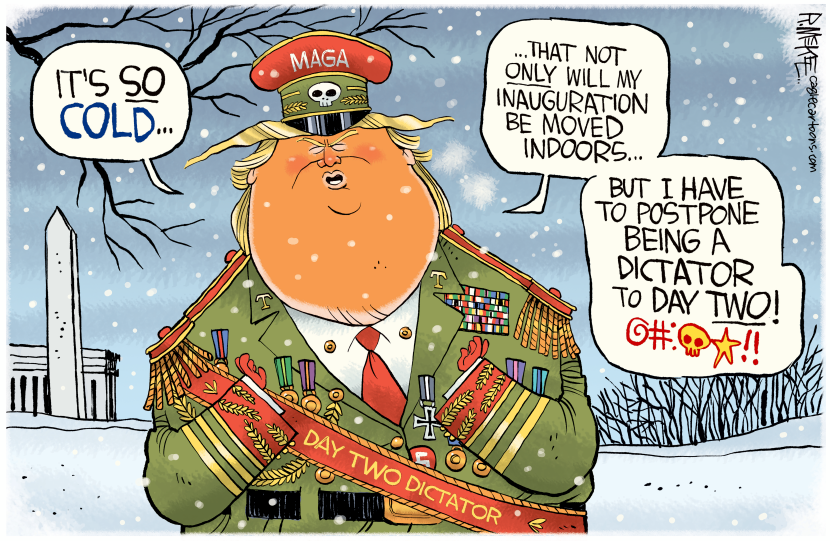 Cold Forces Inauguration Indoors, Dictator Delay