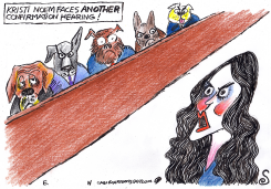 PANEL OF DOGS QUESTION KRISTI NOEM by Randall Enos