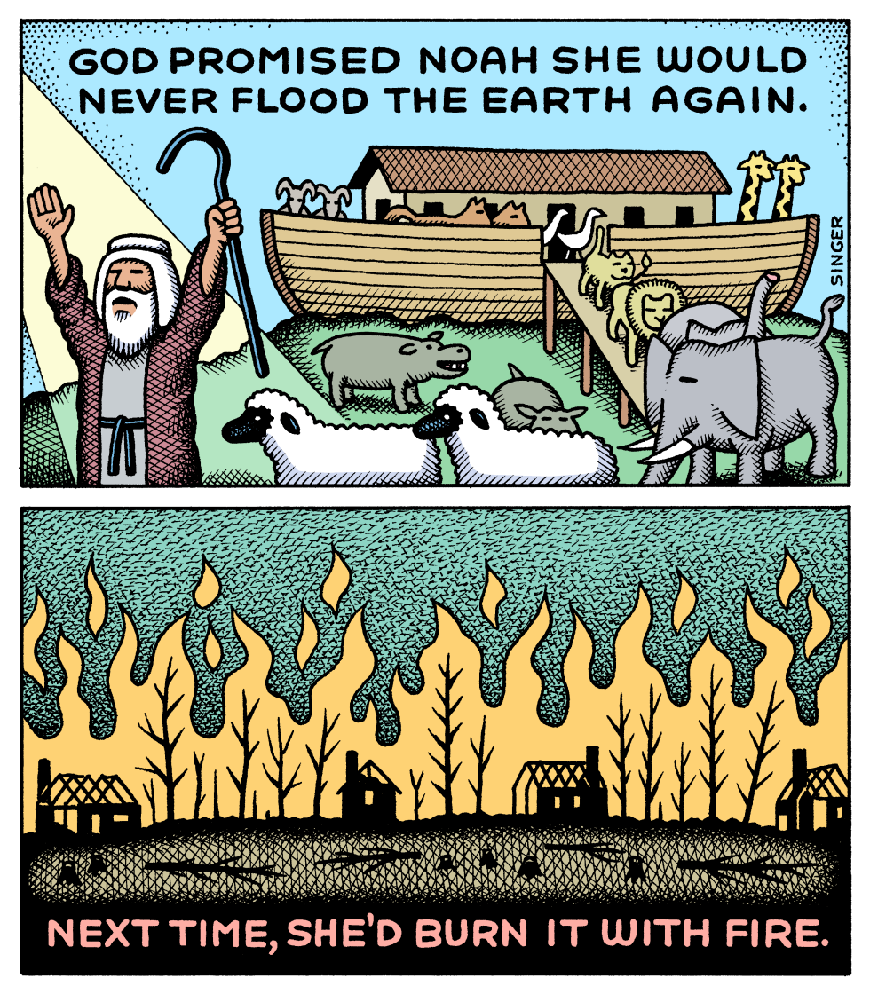 Biblical flood promise reframed amid recent wildfire outbreaks