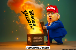  DONALD TRUMP OPENING A BOX by Bart van Leeuwen