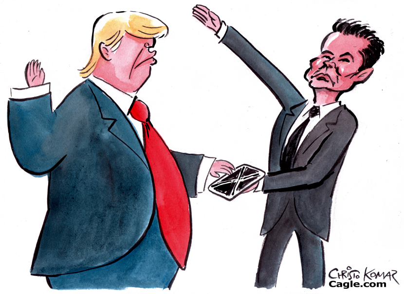 Trump Swears Oath With His Hand on X