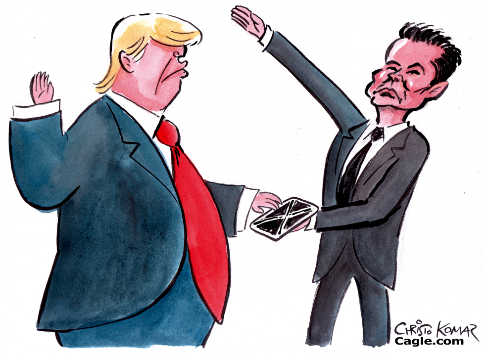 Trump Swears Oath With His Hand on X
