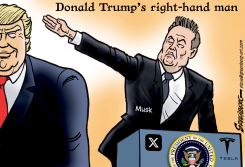 MUSK NAZI SALUTE MAKES HIM TRUMP'S RIGHT HAND MAN by Steve Greenberg