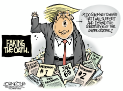 TRUMP FAKES THE OATH OF OFFICE by John Cole