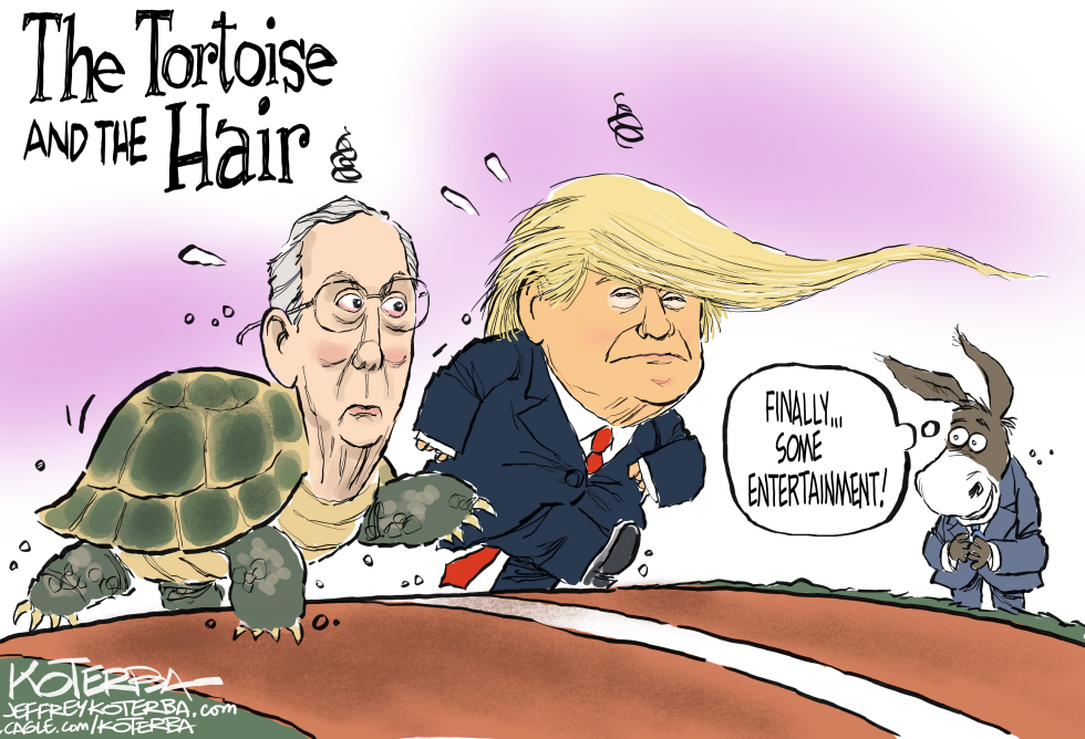 #3 MCCONNELL CHALLENGES TRUMP by Jeff Koterba