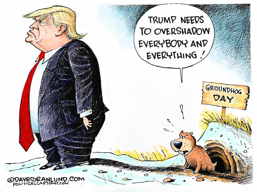 Groundhog and Trump shadow