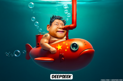 XI JINPING IN A U-BOAT by Bart van Leeuwen