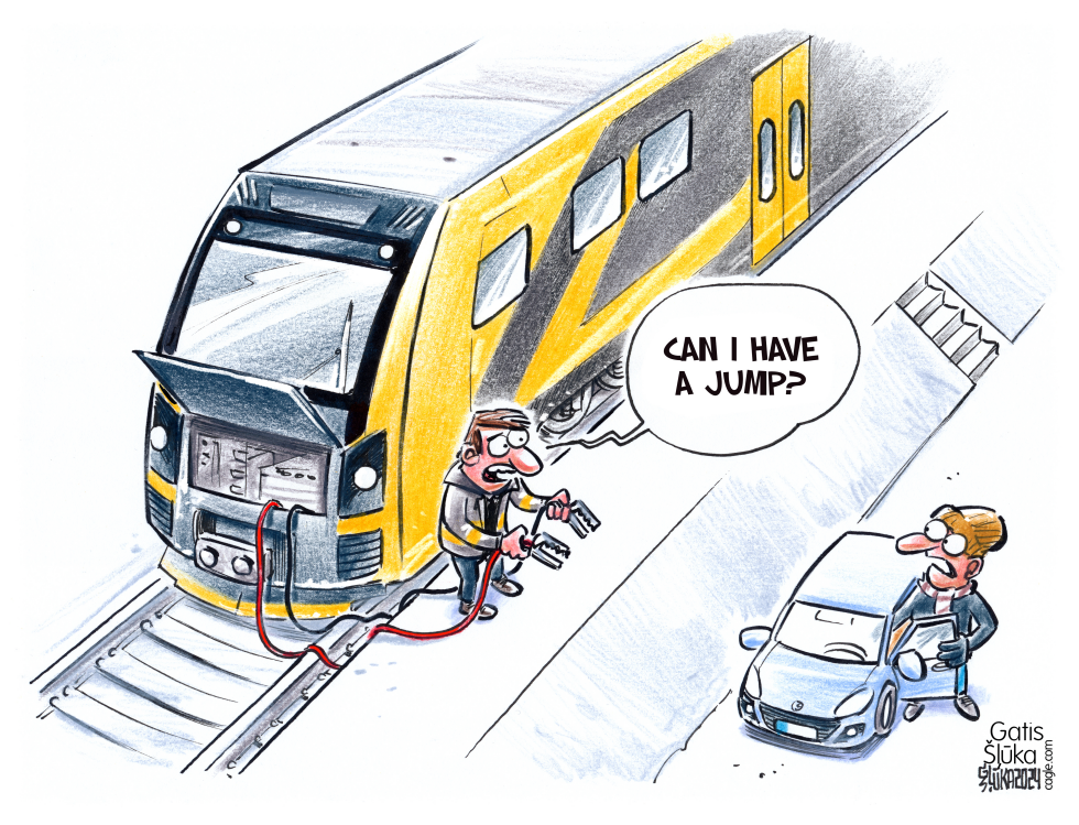 The train driver wants to have a jump start