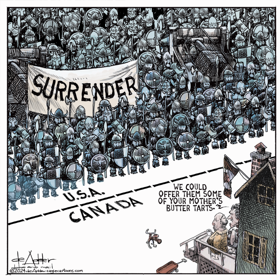 #1 BARBARIANS INVADE THE CANADA/USA BORDER by Michael de Adder
