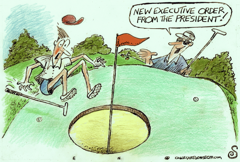 GIANT HOLE ON PUTTING GREEN