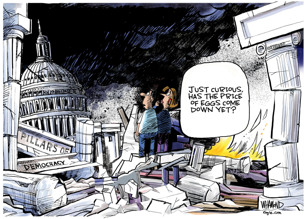 Rubble surrounds Capitol as voters question egg prices amid policy fallout