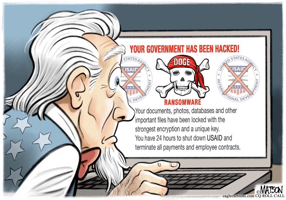 DOGE Ransomware Targets USAID in New Cartoon