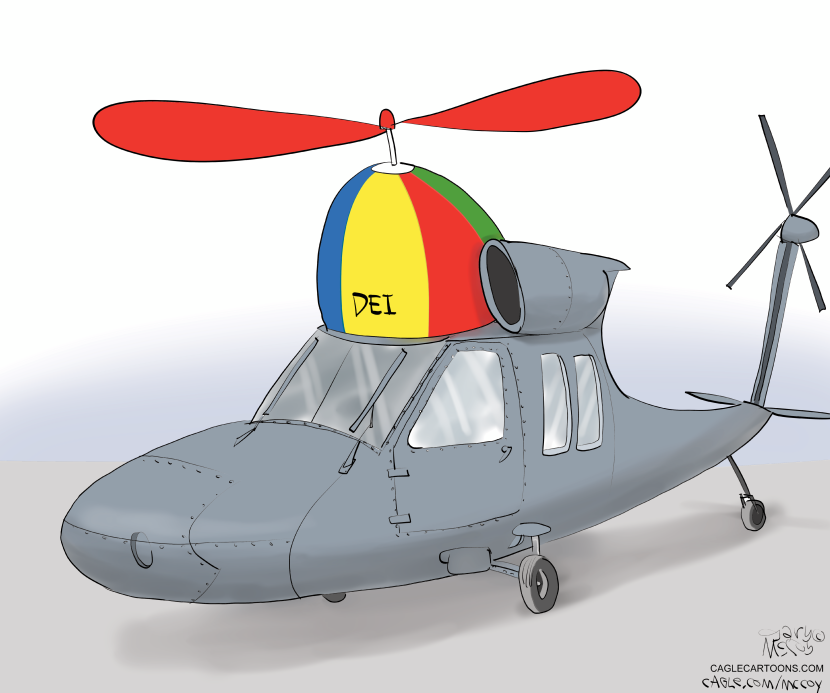 Cartoon Links DEI to Helicopter Safety Concerns