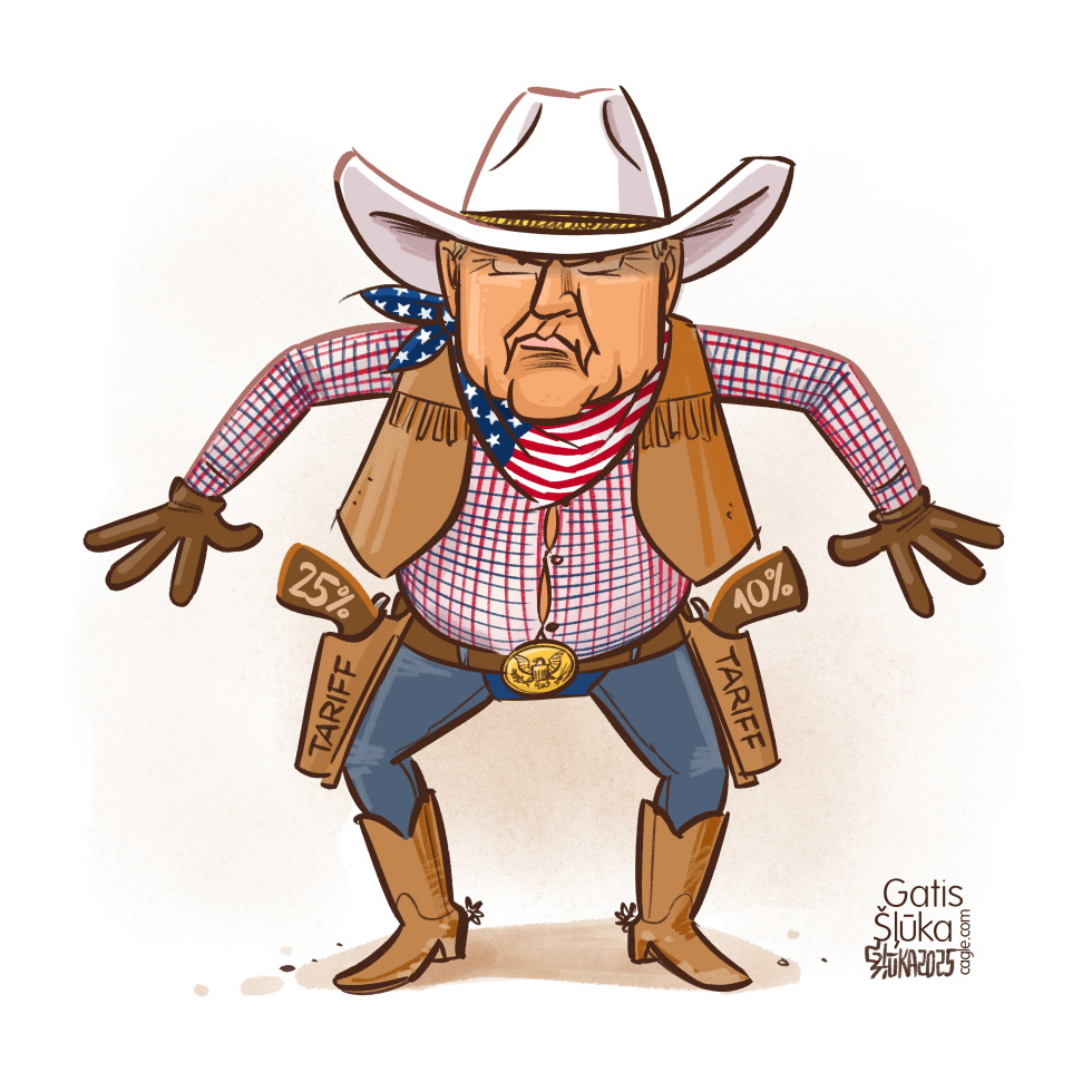 Trump like a cowboy is ready to use tariffs