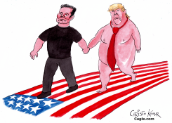 ELON MUSK AND TRUMP WALKING THE RED CARPET by Christo Komarnitski