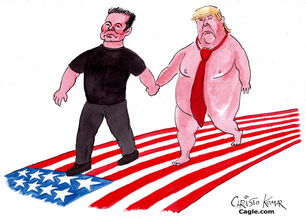 Elon Musk and Trump walking the red carpet