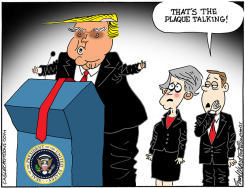 WHEN TRUMP OPENS HIS MOUTH  by Bob Englehart