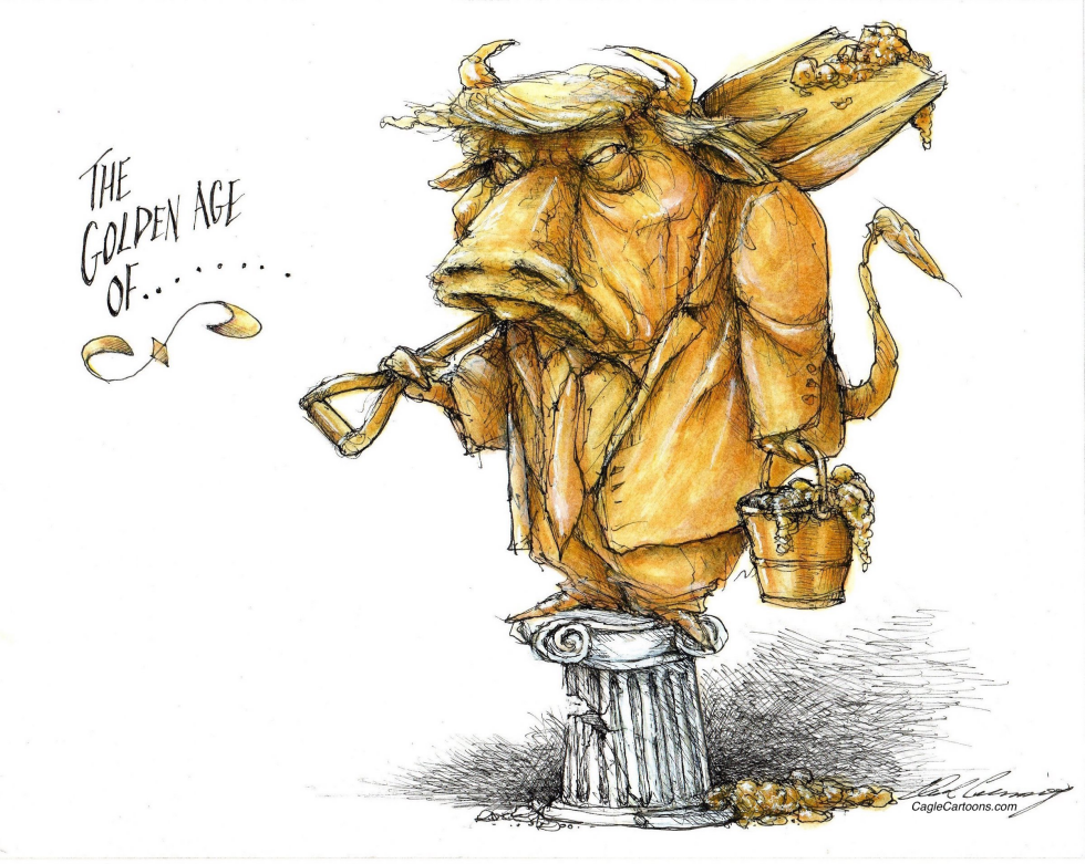 Trump as golden b.s. statue