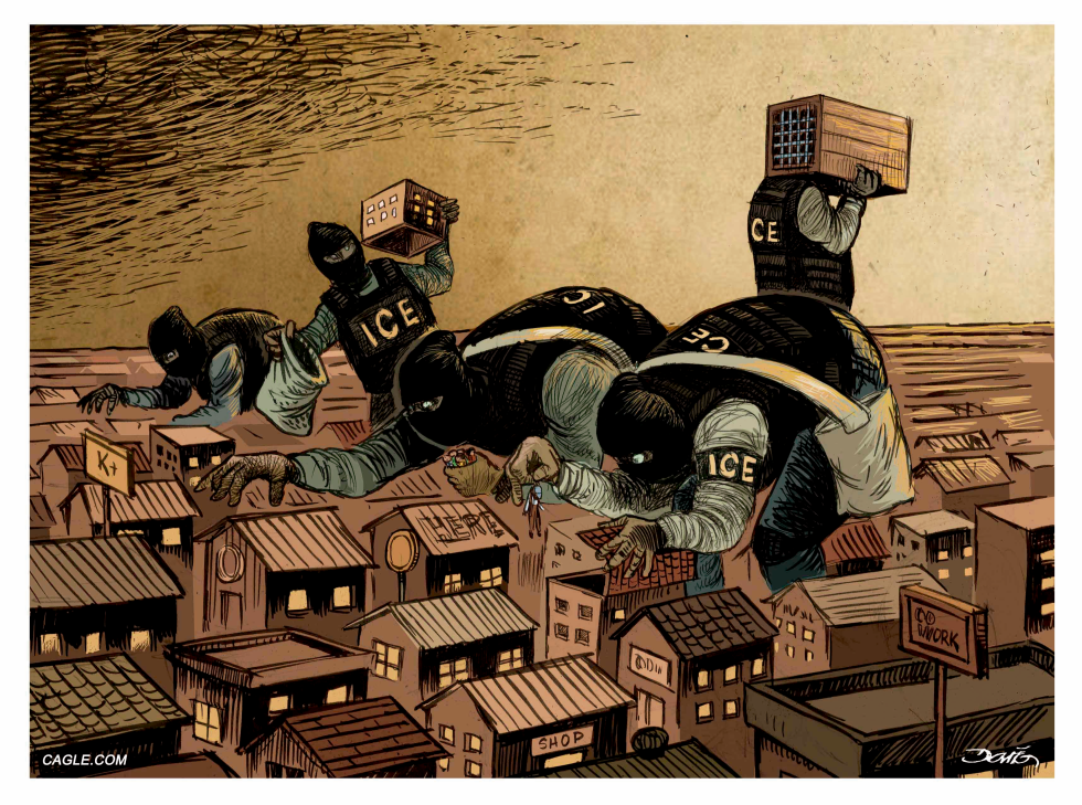 ICE agents picking immigrants